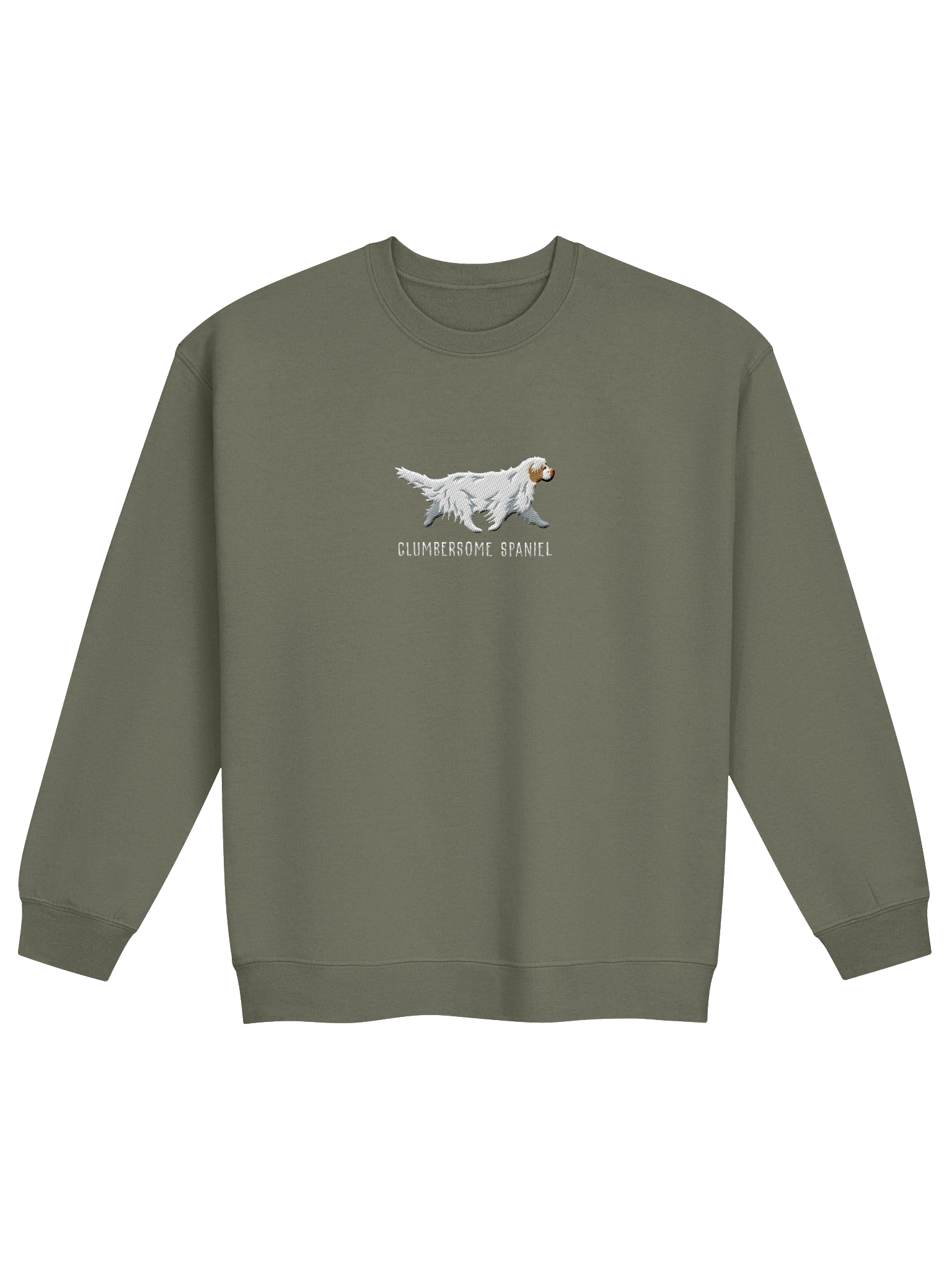 Clumbersome Spaniel Sweatshirt (Embroidered) of a Clumber Spaniel(Tan & White) product image (17)