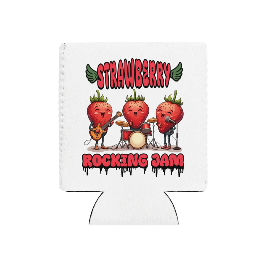 Strawberry Rocking Jam Session Coozie product image (1)