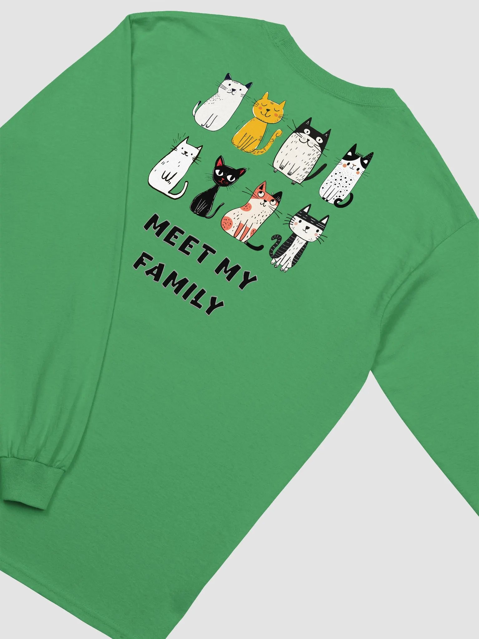 Whimsical Cat Crew: Long Sleeve Tee product image (19)