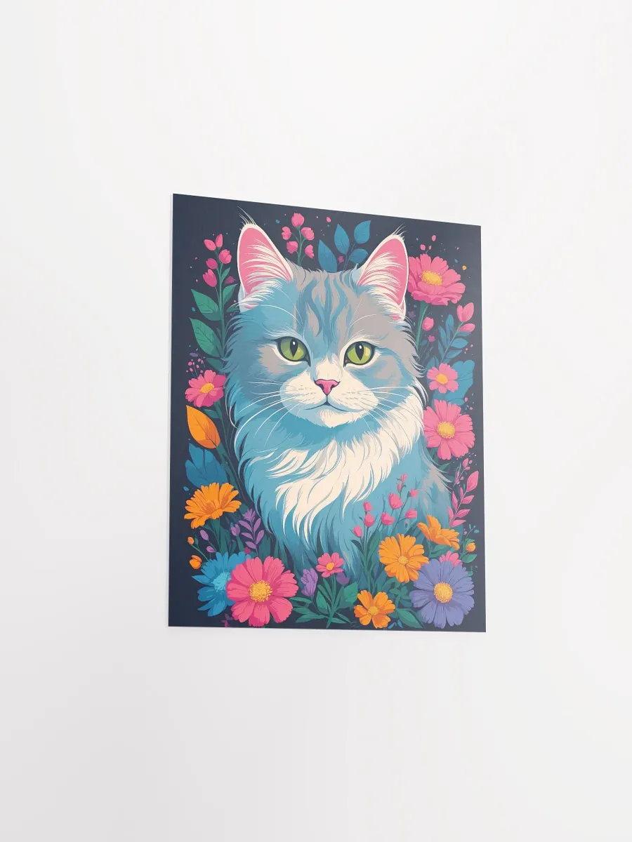 Flower Cat v1 - Poster - Small and Standard Sizes - 8x10-11x14-12x16-16x20 Inches product image (9)