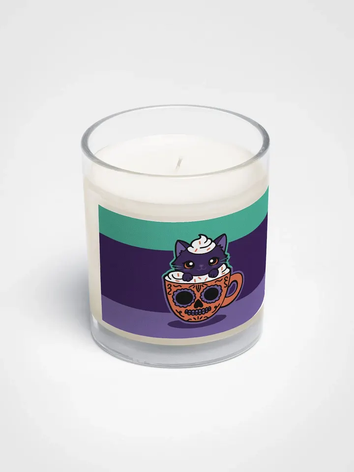 Sugar Skull Kitten Mug Soy Wax Glass Jar Candle product image (2)