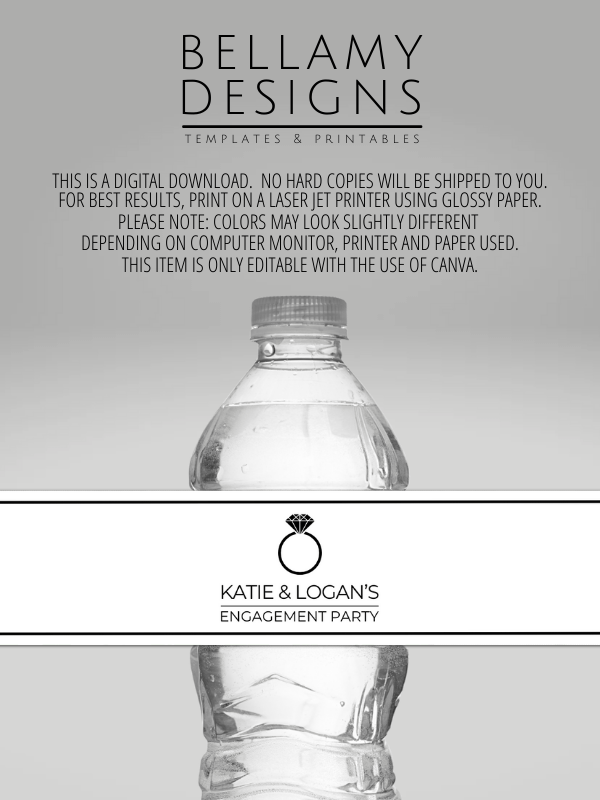 Wedding / Engagement Party Water Bottle Wrappers product image (9)