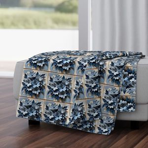 Seamless Pattern - Painted Floral Tile Pattern 1 in Shades of Blue and White product image (4)
