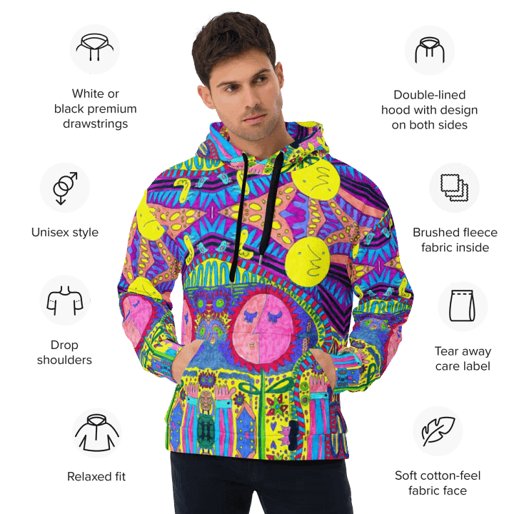 Abstract Surreal Doodle Landscape Unisex Pull Over Hoodie product image (2)