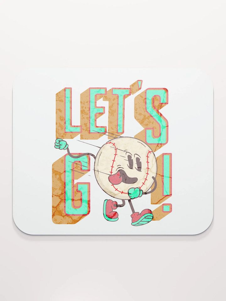 Lets Go Baseball Mascot Energetic Mouse Pad product image (2)