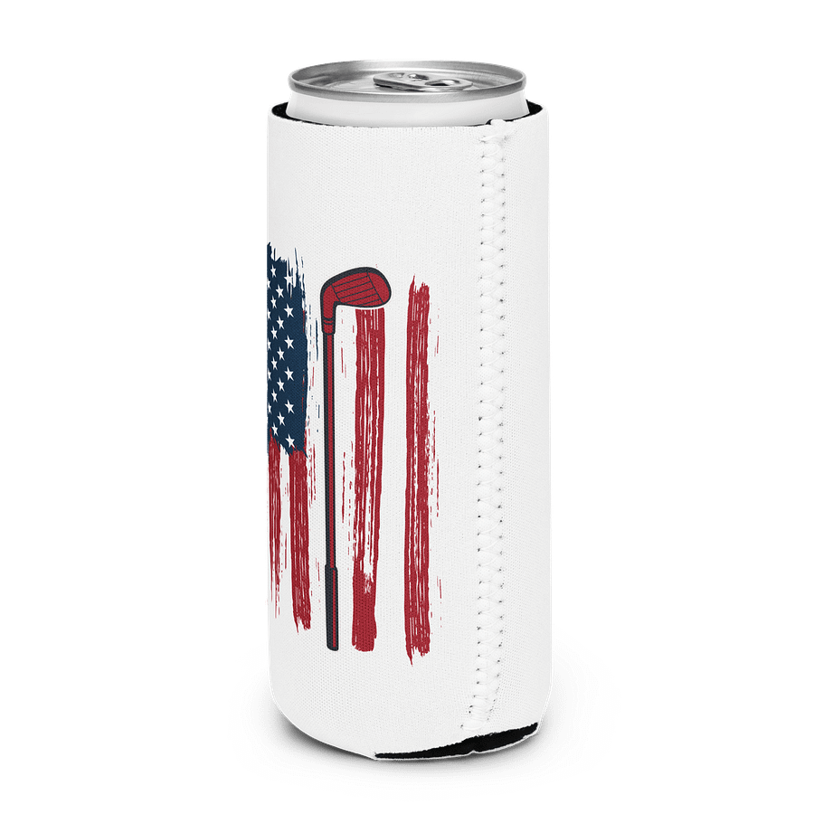 USA Flag Golfing Patriotic Can Cooler product image (2)