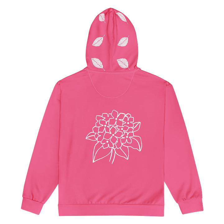 Orm Kornnaphat Hydrangea Design Unisex Zip Hoodie (Pink) product image (2)
