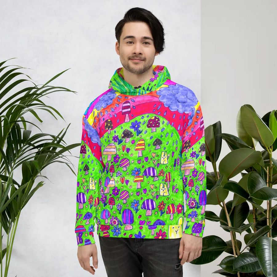 Abstract Nature's Doodle Art Unisex All Over Print Hoodie product image (3)