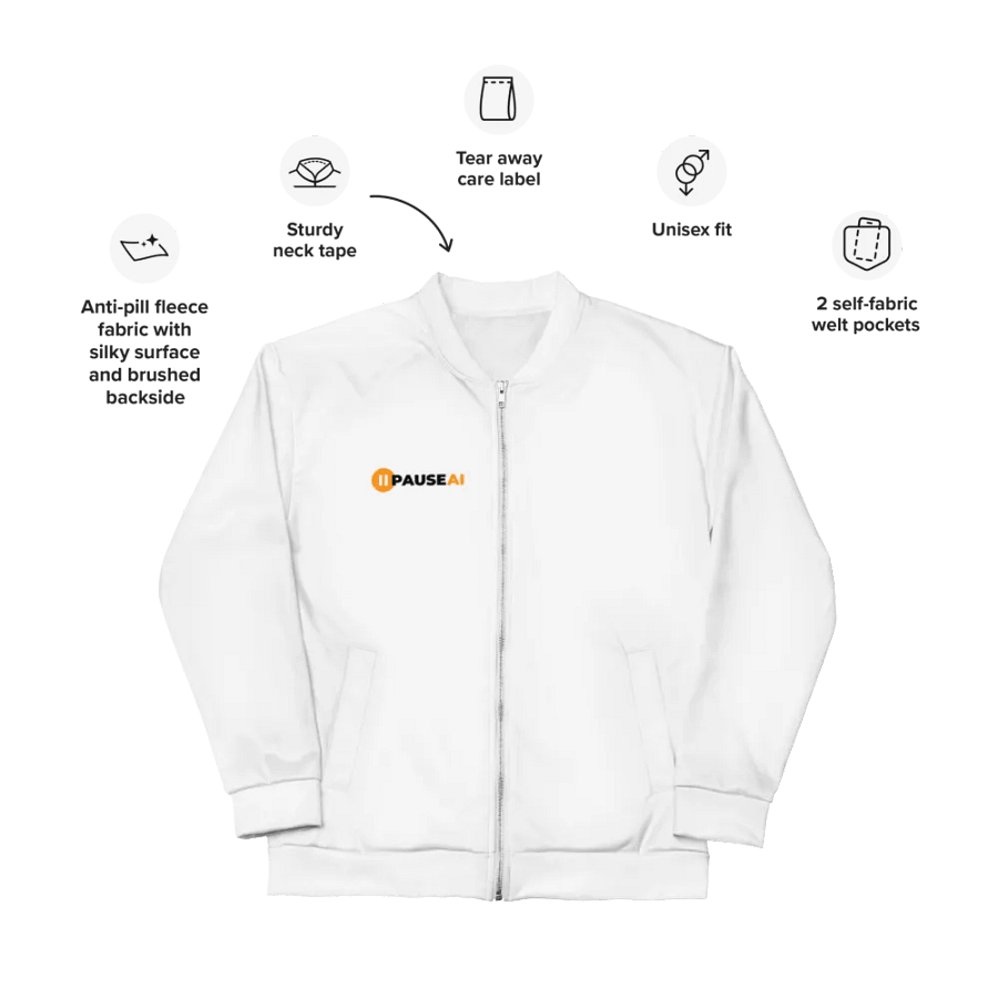 White Bomber Jacket (Unisex) product image (9)