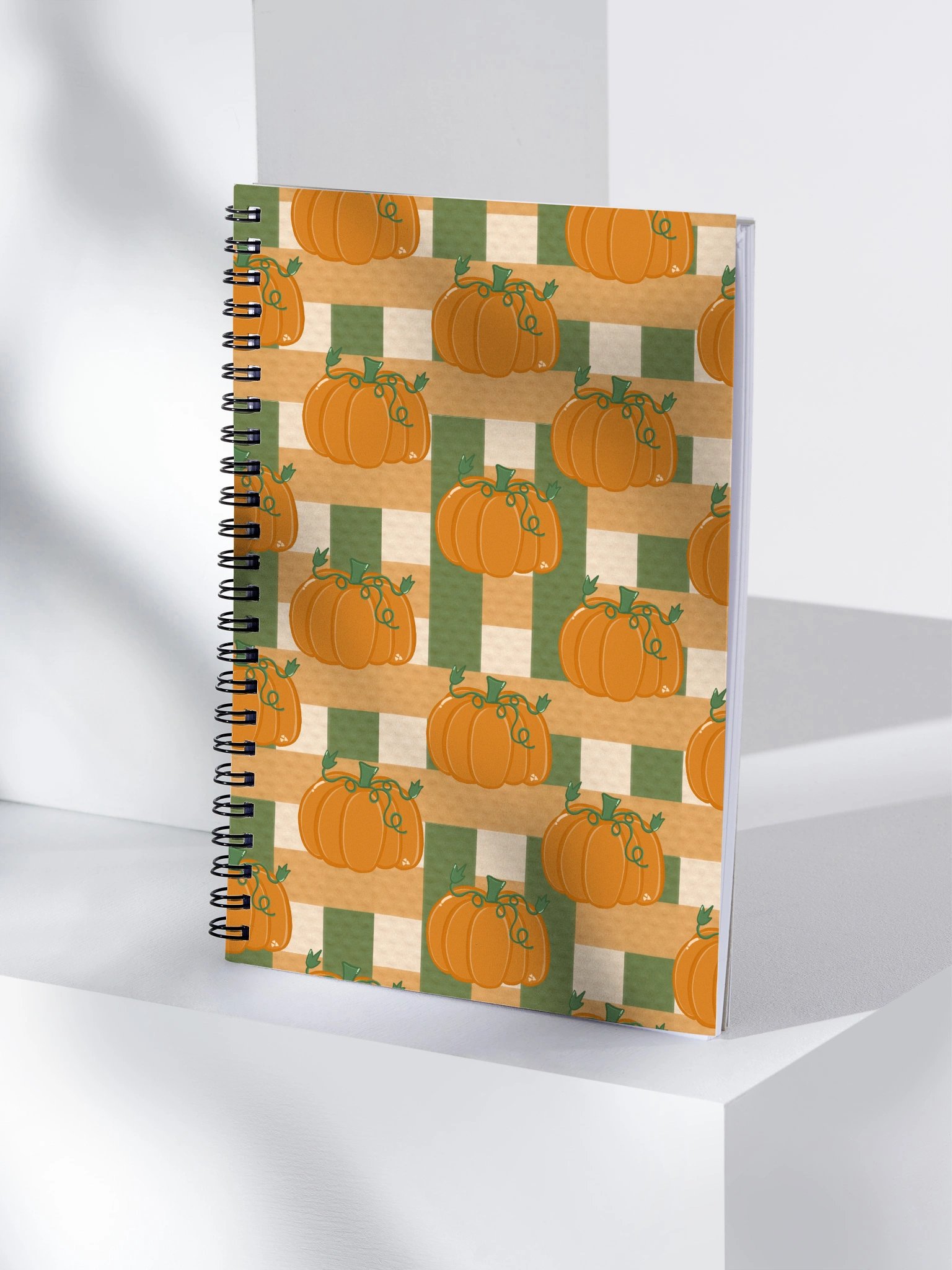 Pumpkin Plaid Spiral Notebook product image (5)