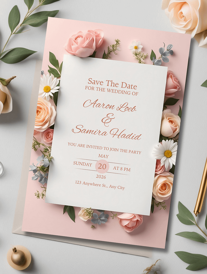 Stylish Save The Date Card - Dizynai (DSD-12) product image (1)