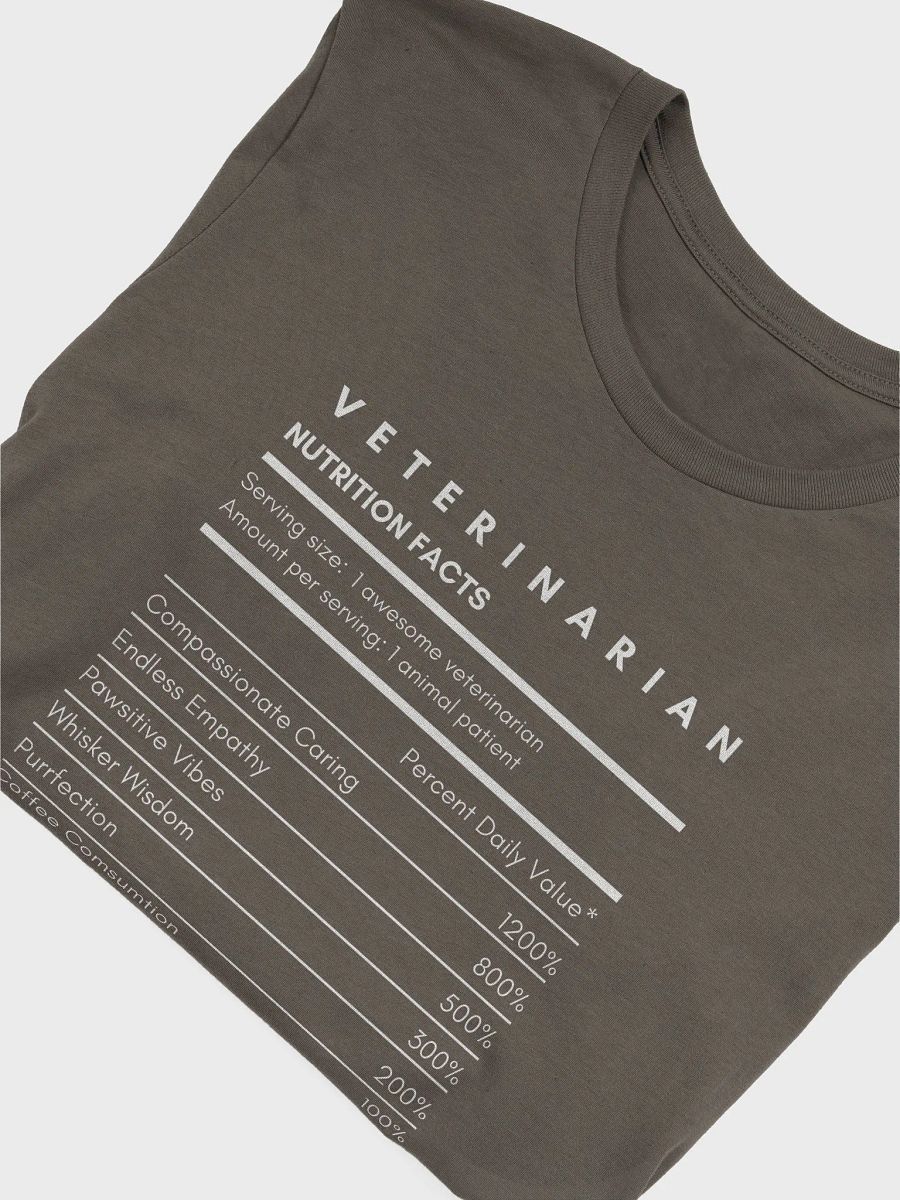 "Veterinarian Nutrition Facts" t-shirt (dark background) product image (5)