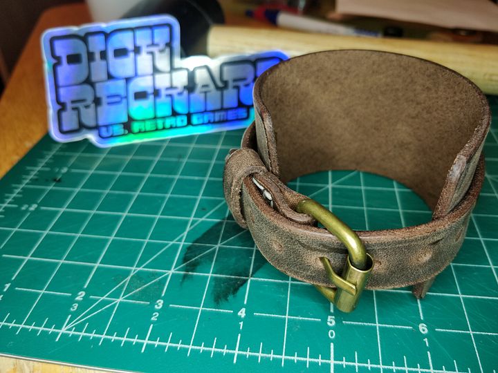 Brown 1 Band Leather Cuff 02 0B product image (2)