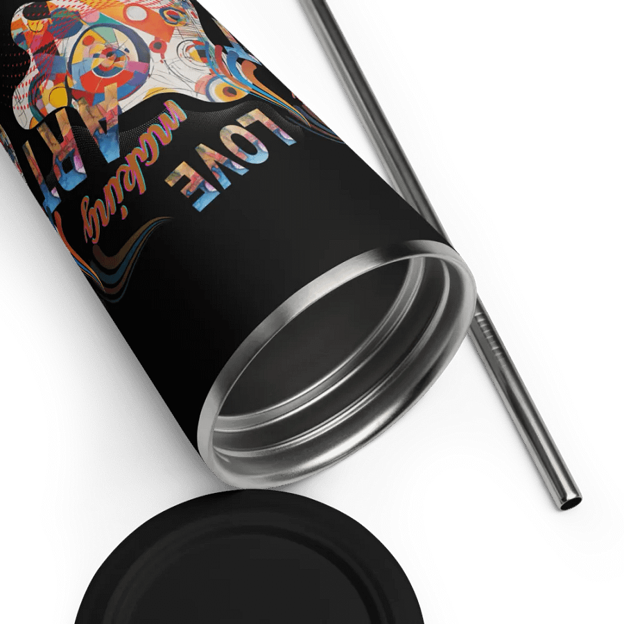 Insulated  tumbler Kadinsky inspired colorful design for the artist. 'Love making art'  Perfect gift for mom, dad, son, daughter colleague, friend who loves arty things product image (12)