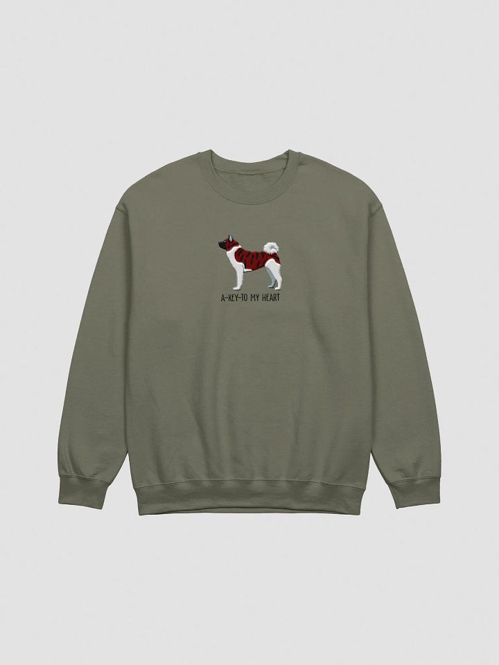 A-Key-To My Heart Sweatshirt (Embroidered) of an American Akita(Brindle) product image (7)