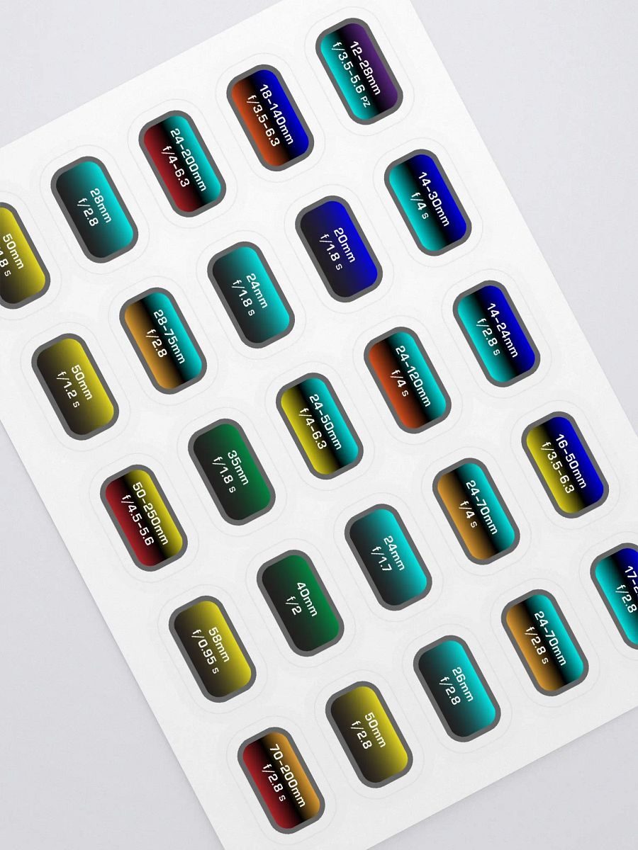 Lens ID Sticker Sheet - Nikon Mirrorless (1 of 2) product image (1)