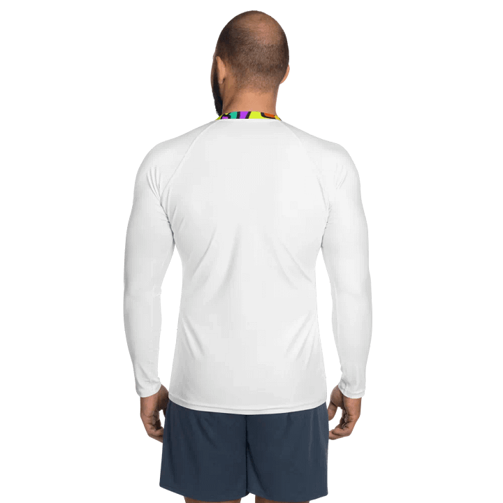 Vibrant Swirls Men's Rash Guard - Wave at Sunset product image (2)