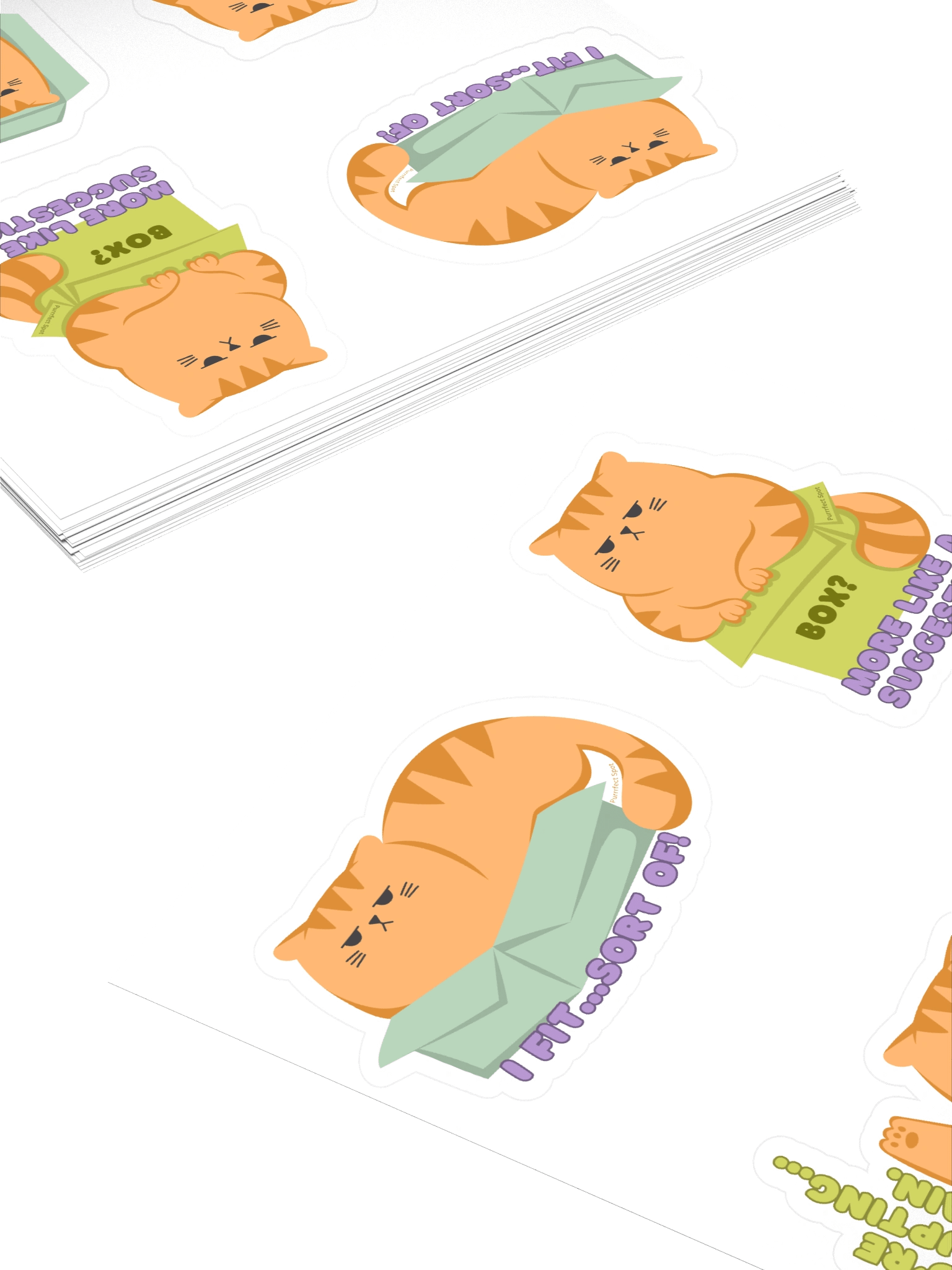 Comical Orange Cat Sticker Set product image (4)