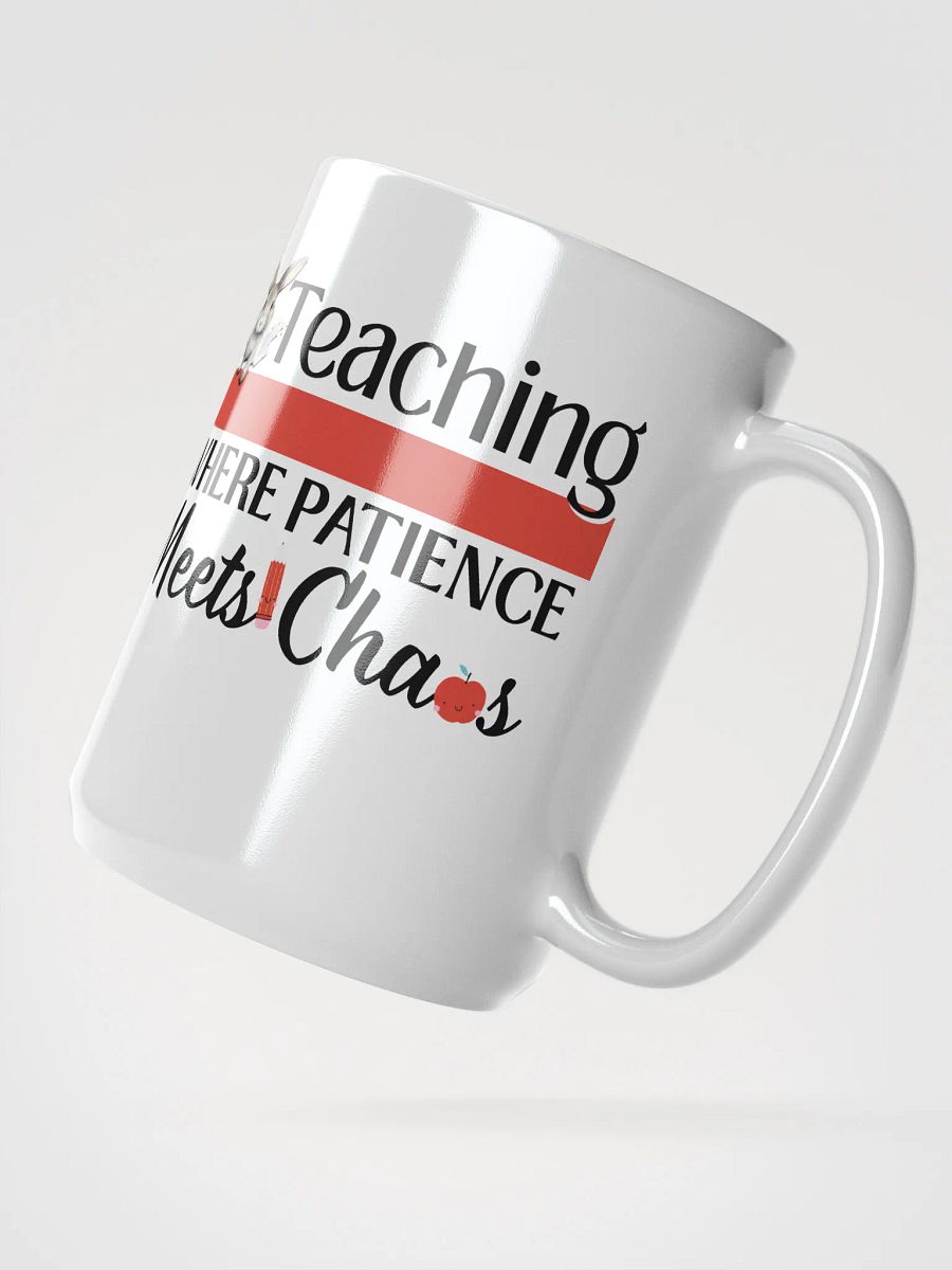 Bunny Teaching Where Patience Meets Chaos, Teachers White Glossy Ceramic Mug product image (2)