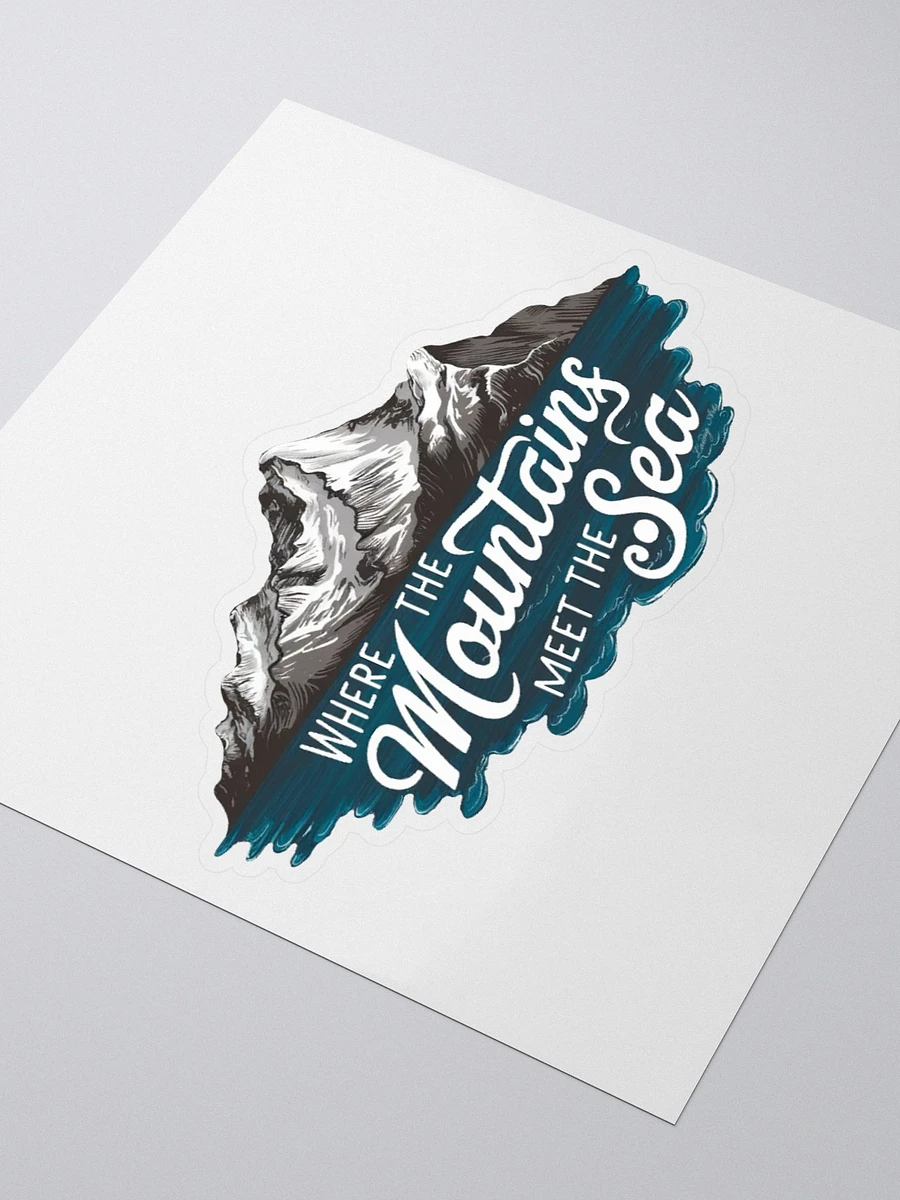 Where The Mountains Meet The Sea Small Vinyl Sticker product image (3)