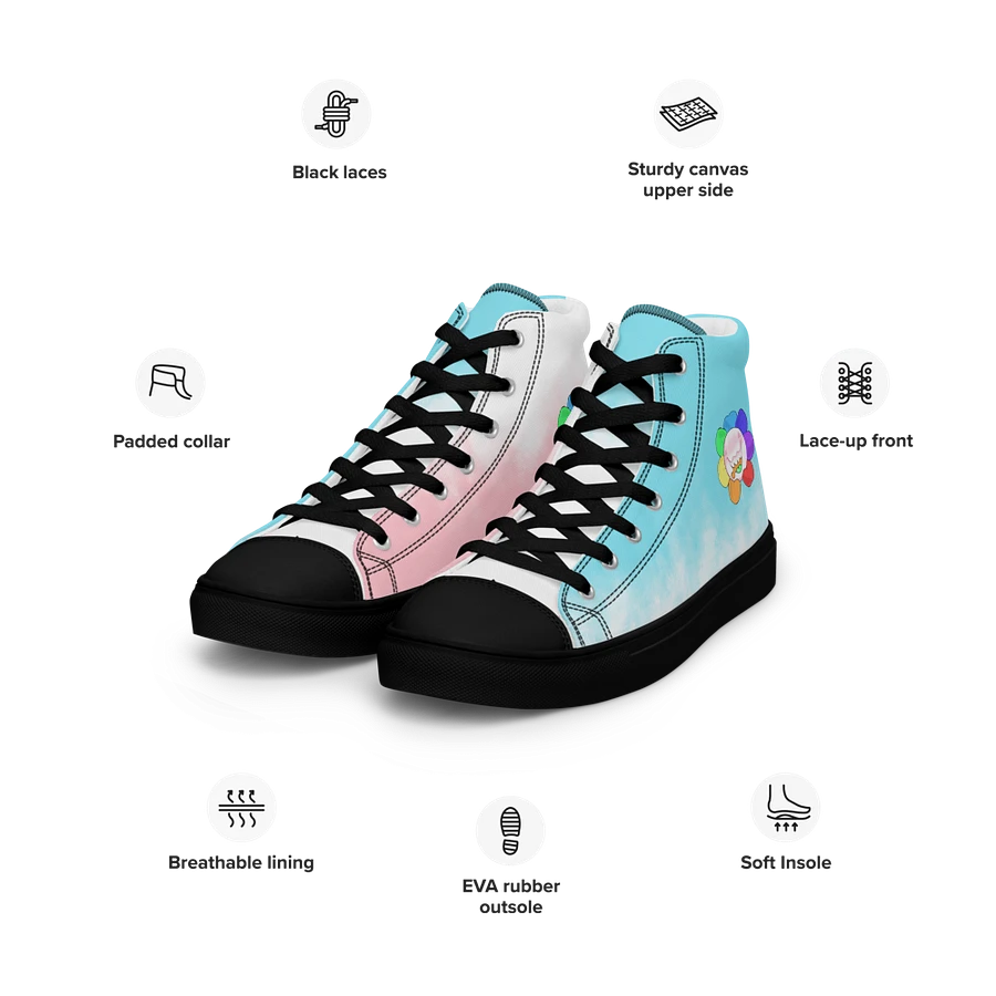 Pastel Blue, Pink and White and Black Flower Sneakers product image (19)