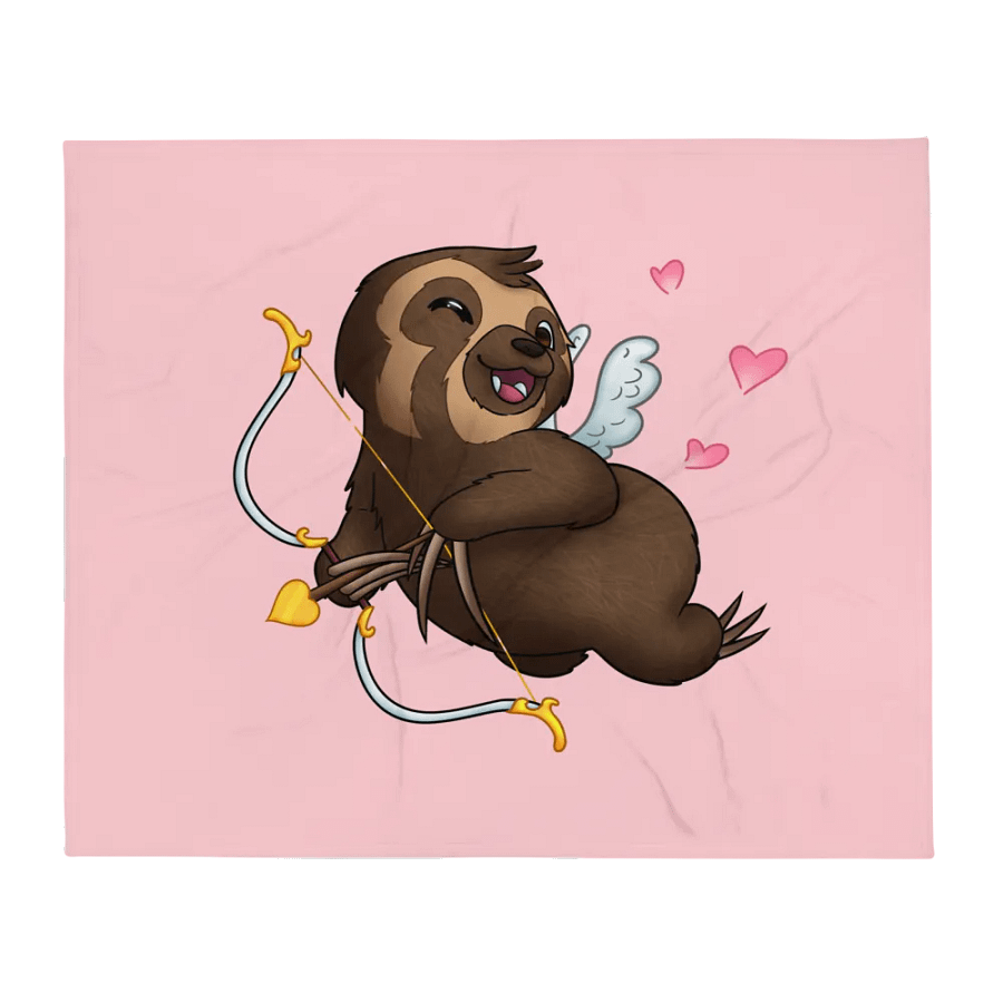 Cupid Sloth Throw Blanket product image (2)