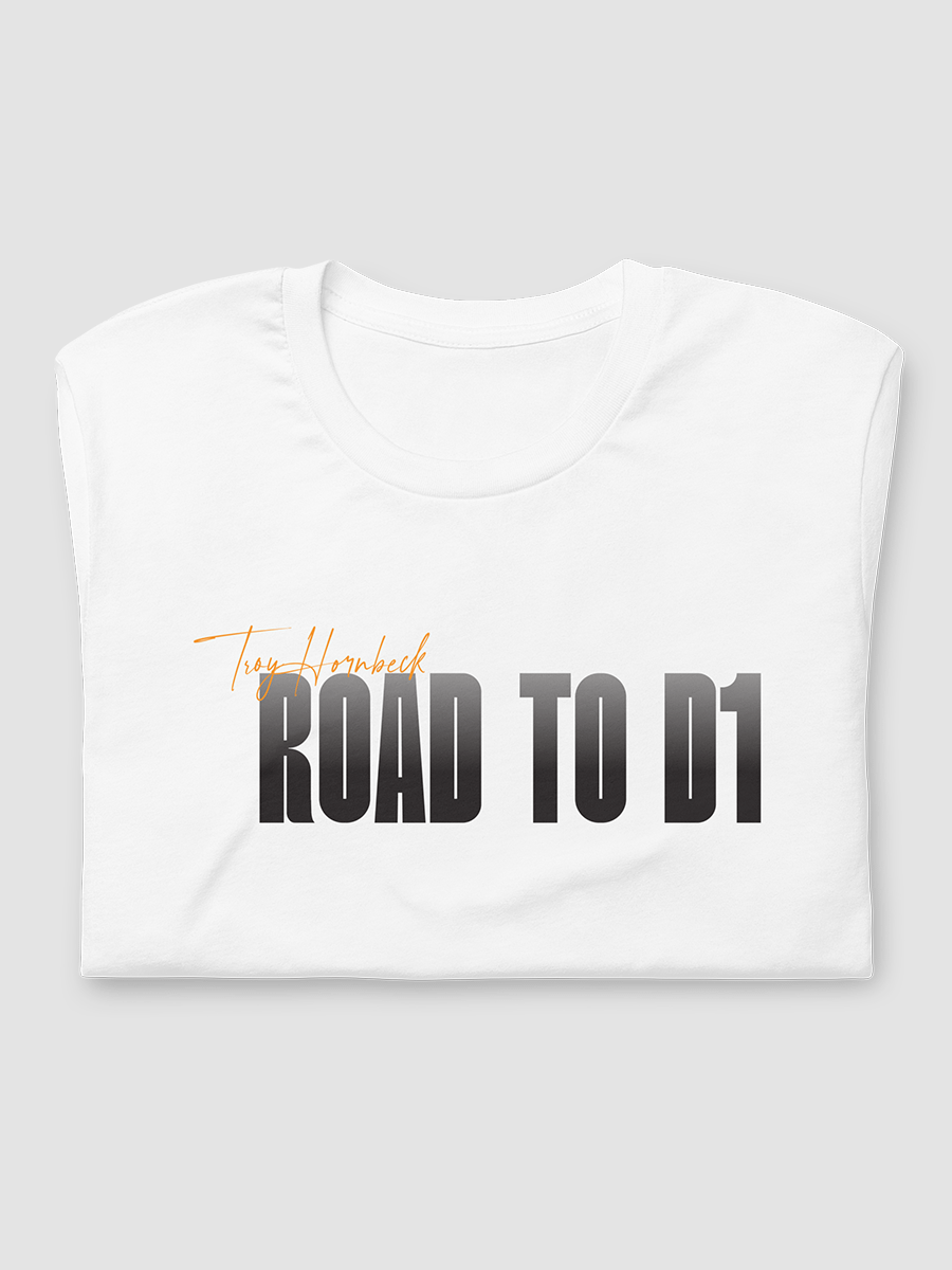 Troy Hornbeck - ROAD TO D1 - White T-shirt with ORANGE product image (2)