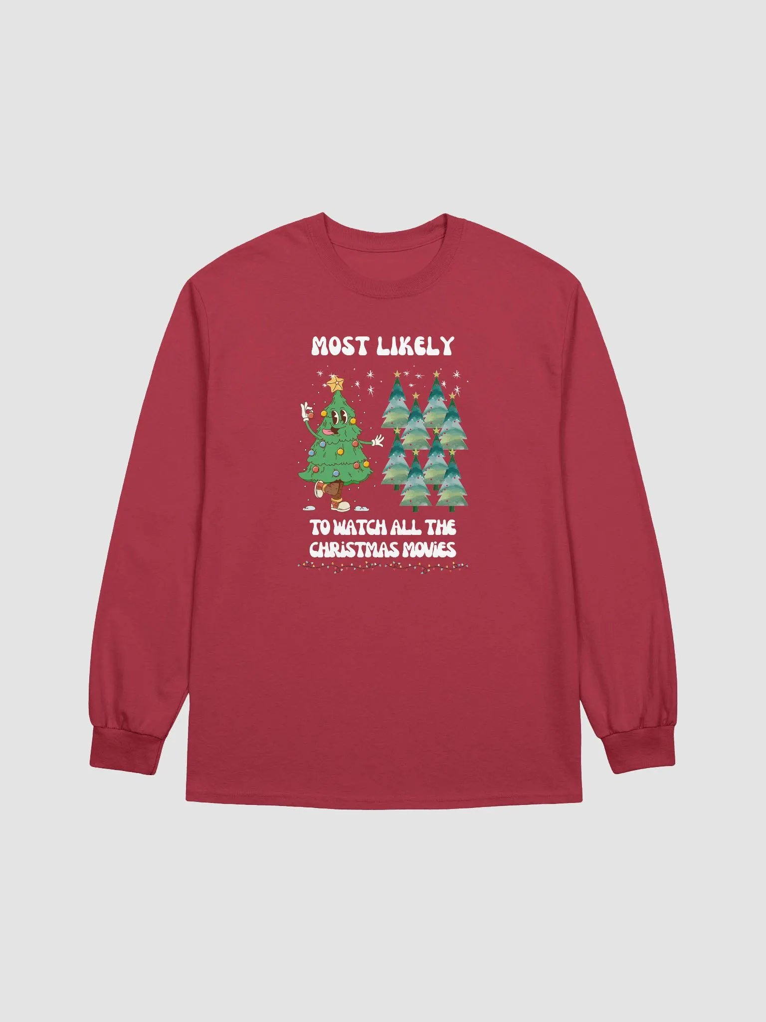 Festive Most Likely to Watch Alll the Christmas Movies Long Sleeve Tee product image (3)