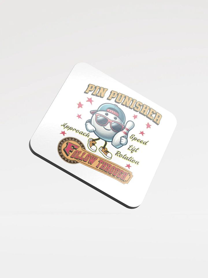Pin Punisher Bowling Glossed Eco-Friendly Elegance Cork Coaster product image (1)
