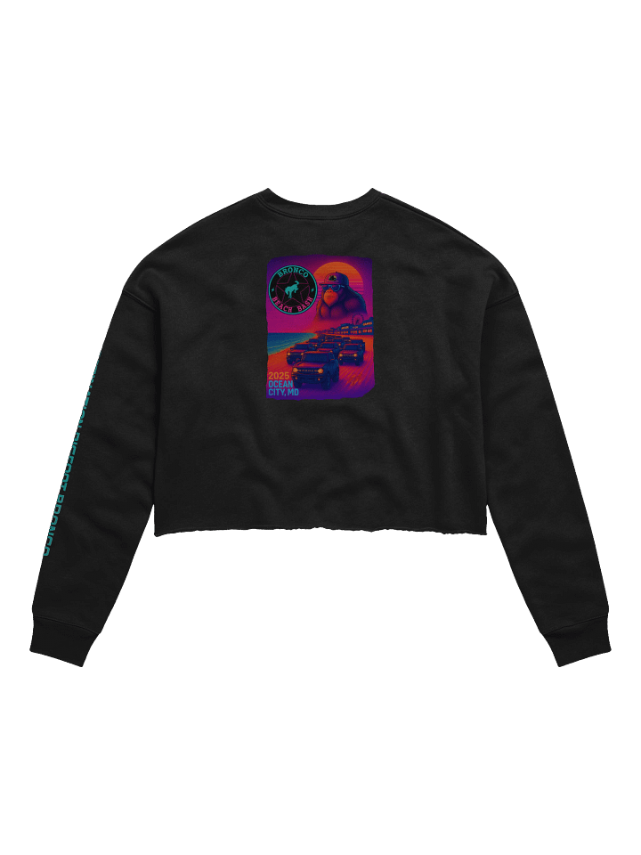 2025 Bronco Beach Bash Ocean City / Destination Bigfoot Bronco Collab | Bella+Canvas Women's Fleece Crop Sweatshirt (Multiple Colors Available) product image (2)