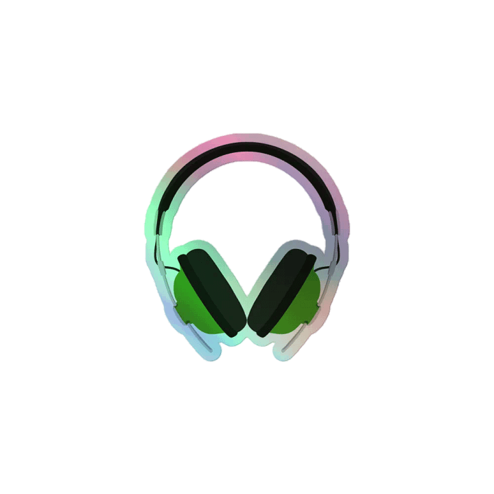 Holographic Headphones Sticker product image (1)