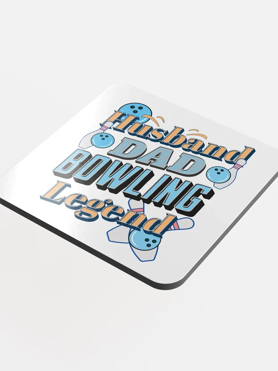 Husband Dad Bowling Legend Cork Coaster product image (4)