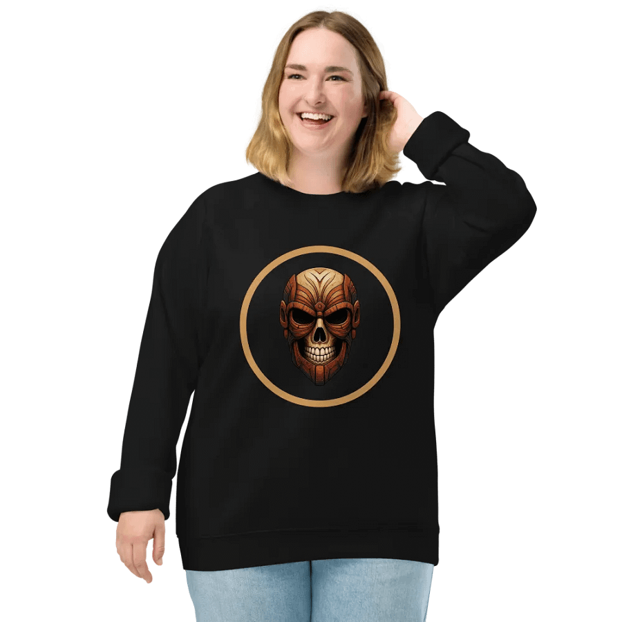 Tribal Skull Symmetry Organic Sweatshirt product image (2)