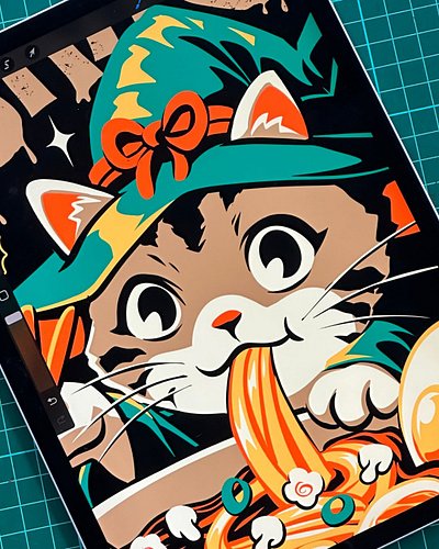 witch cat enjoying midnight ramen ritual. 

Commisions are open!

#WitchCatRamen #HalloweenCat #AnimeInspiredArt #PopCultureD...