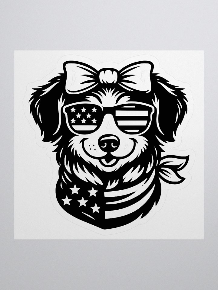 Flirty Patriotic Pup in Bandana | Border Collie Sticker product image (1)