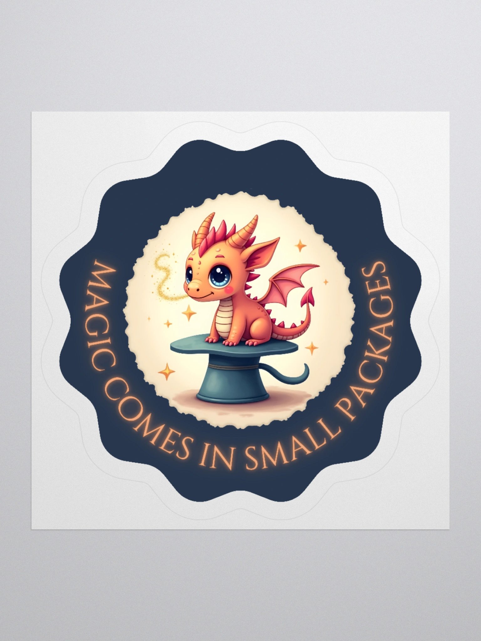 Magic Comes In Small Packages – Cute Baby Dragon Sticker product image (1)