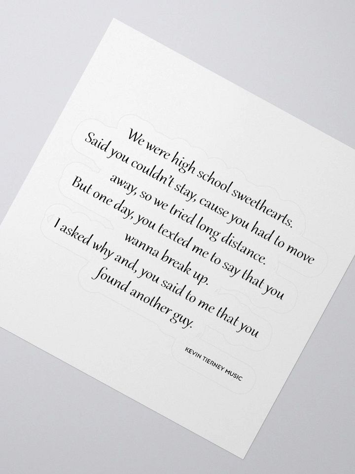 We Were High School Sweethearts Verse Sticker product image (6)