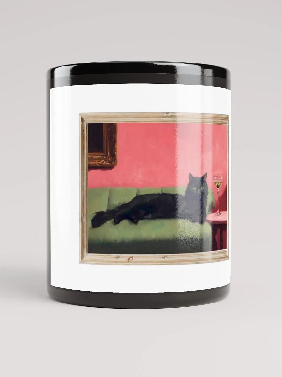 BLACK CAT ON COUCH NEXT TO MARTINI product image (10)