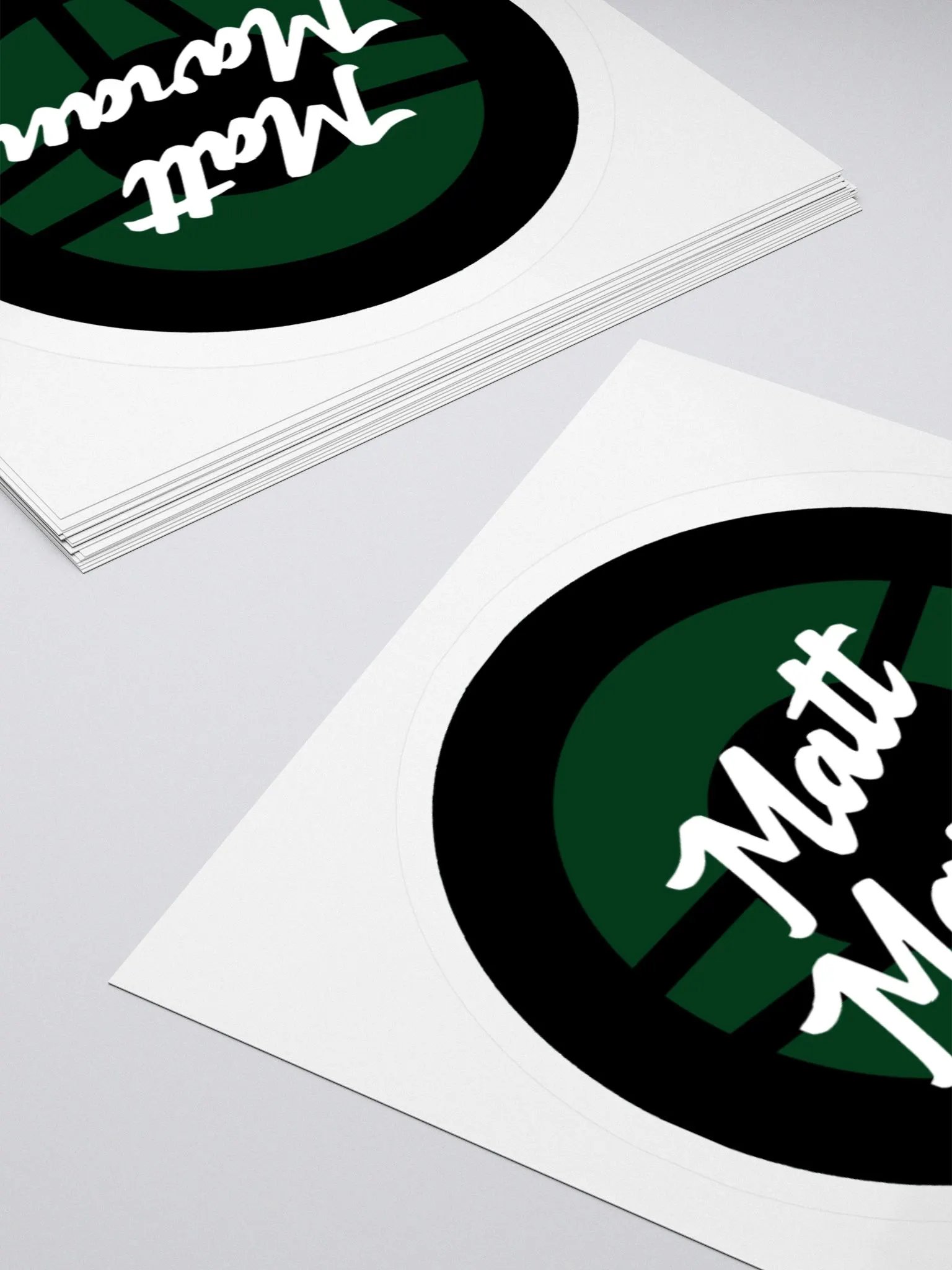 Round Matt Maran logo sticker product image (7)