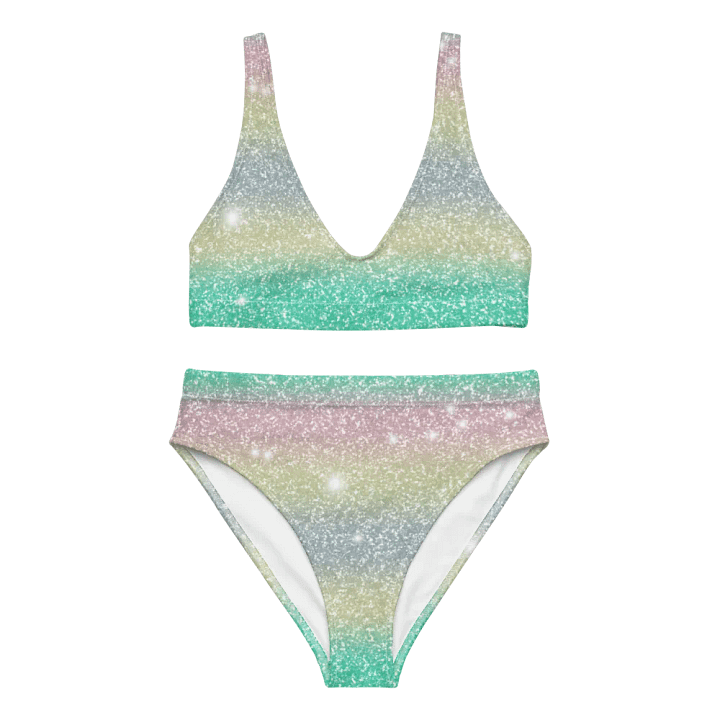 Glitter Unicorn Texture Design High Waisted Bikini (1) product image (1)