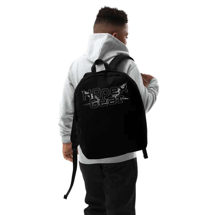 Minimalist Backpack - Black - Black HApex Gear White Logo product image (9)