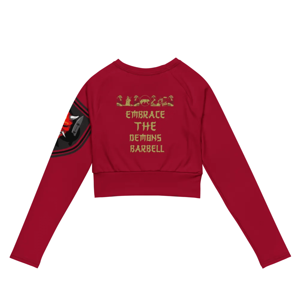 women oni crop top long sleeve (RED) product image (7)