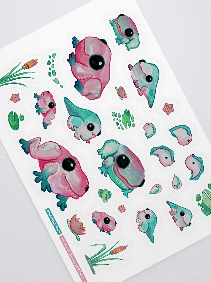 Pastel Froggies Sticker Sheet product image (1)
