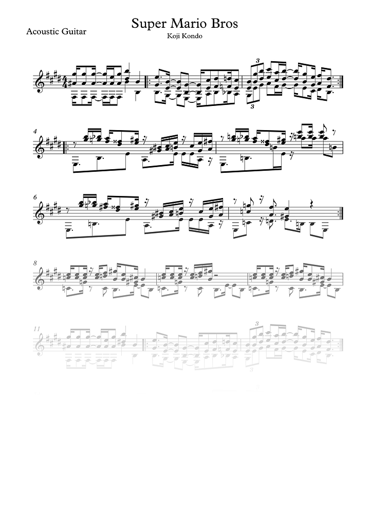 Super Mario Bros - Partitura + Tabs product image (2)