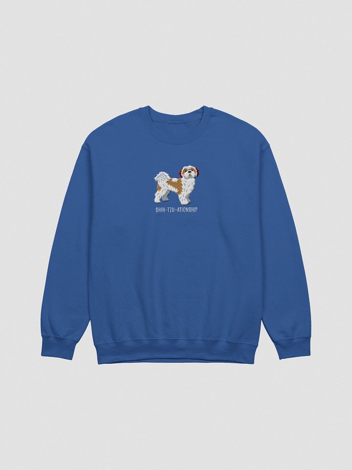 Shih-Tzu-ationship Sweatshirt (Embroidered) of a Shih Tzu(Brown & White) product image (7)