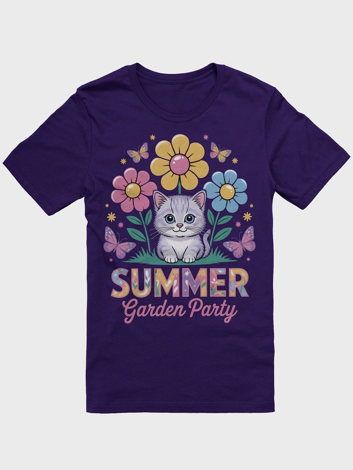 Whimsical Garden Party Cat T-Shirt product image (6)