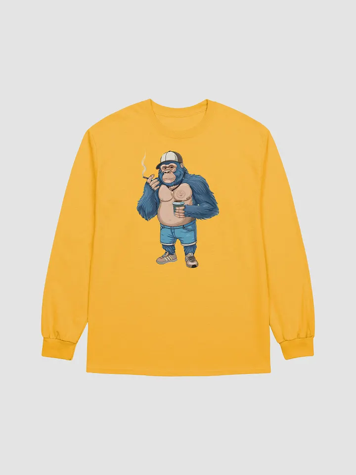 Blue Gorilla Cotton Long Sleeve T-Shirt product image (1)