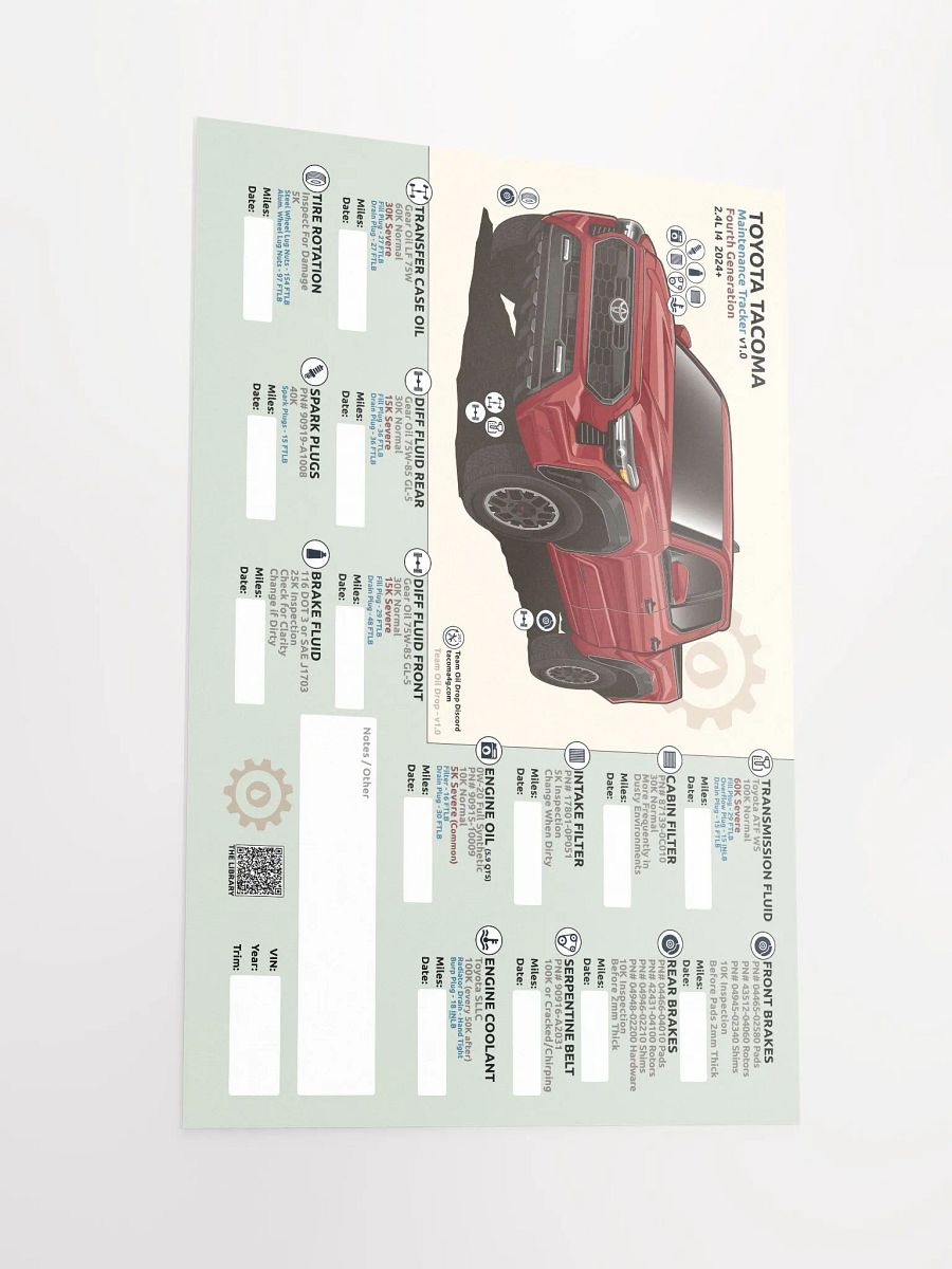 4th Gen Maintenance Tracker v1.0 - Red product image (3)