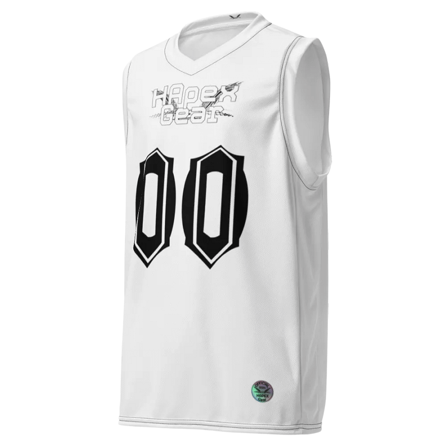 Capital EISKO - White - Recycled Unisex Basketball Jersey - White HApex Gear Black Logo product image (1)