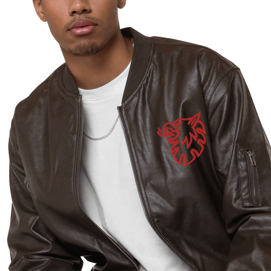 Faux Leather Bomber Jacket by Threadfast Apparel 395J/Grip Red product image (18)